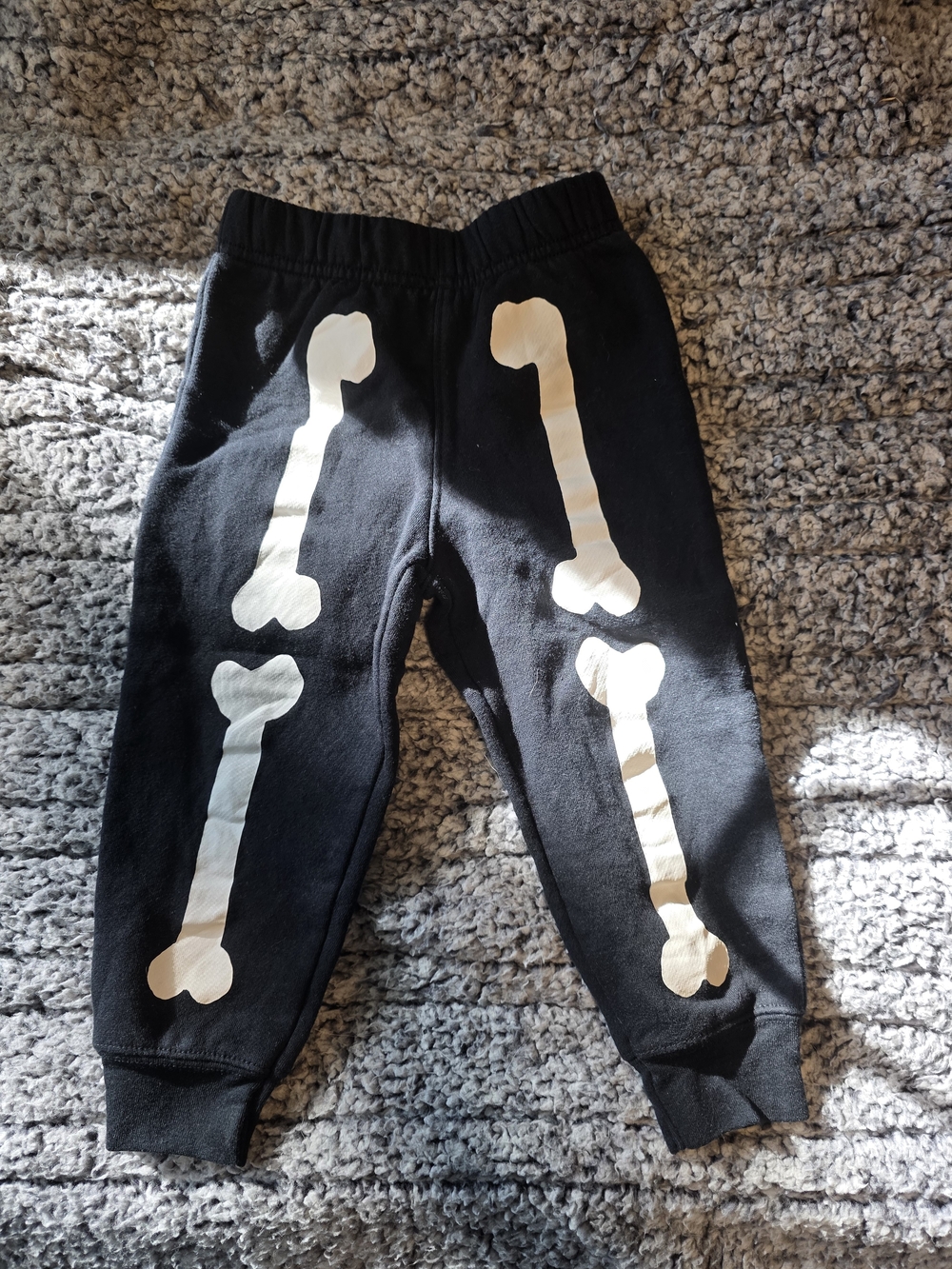 Carter's Halloween Black Jogger Pants with White Bone Graphics